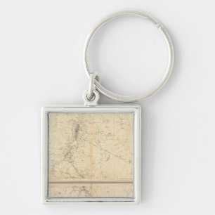Porte-clés Carte topographique de la région minière de Wash