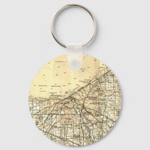 Porte-clés Carte Vintage Cleveland Ohio