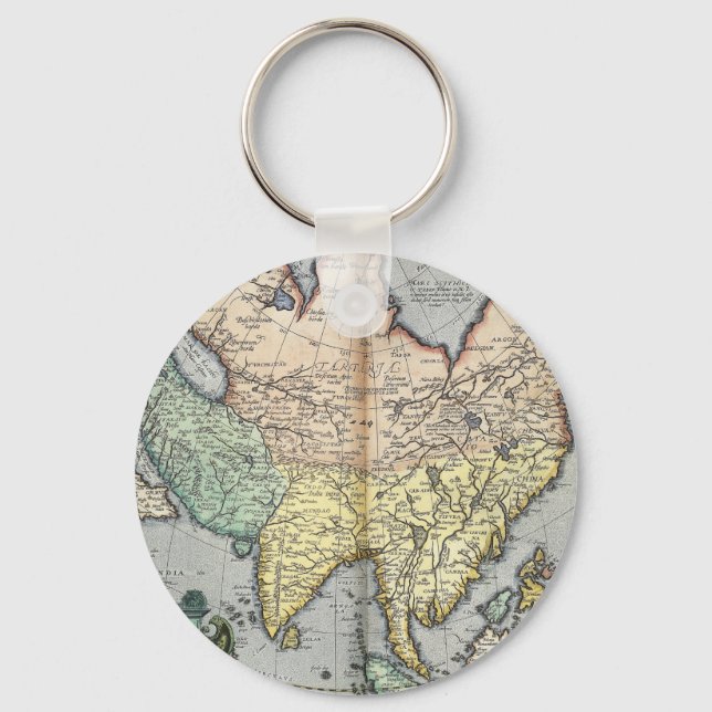 Porte-clés Carte vintage de l'Asie | 1592 (Recto)