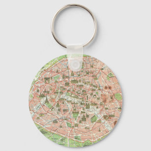 Porte-clés Carte vintage de Paris (1920)