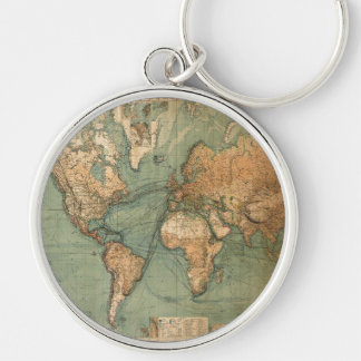 Porte-clés Carte vintage du monde antique