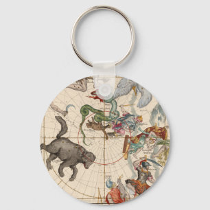 Porte-clés Carte vintage du Pôle Nord