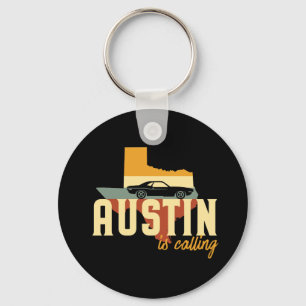 Porte-clés Carte vintage Retro Austin Texas TX USA City