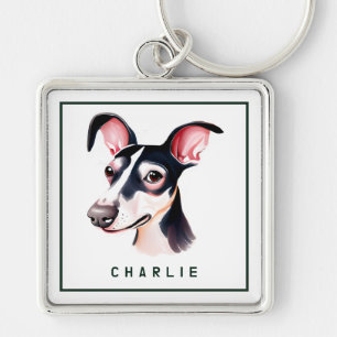 Porte-clés Carte Whippet Dapper personnalisée
