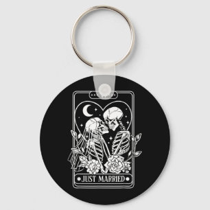 Porte-clés Cartes de tarot de couples de squelettes mariés M.