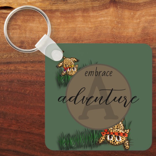 Porte-clés Cartes d'invitation d'anniversaire Safari Léopard  (Recto)