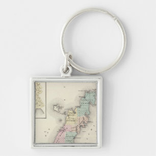 Porte-clés Cartes du comté de Door, de Sturgeon Bay et de Je