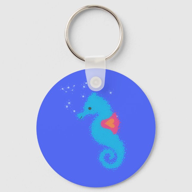 Porte-clés Carton bleu Seahorse (Recto)