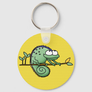 Porte-clés Carton de Chameleon Lizard Cute