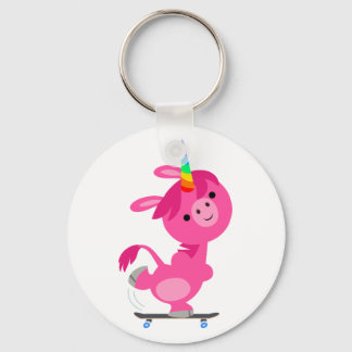 Porte-clés Carton de skateboard Cute Unicorn
