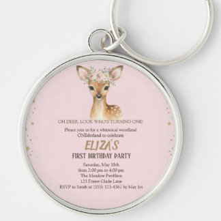 Porte-clés Carton d'invitation pour fille pour anniversaire a