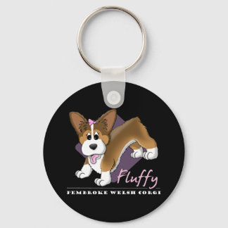 Porte-clés Carton Fluffy Pembroke Welsh Corgi