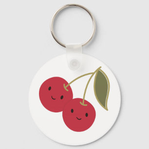 Porte-clés Carton mignon souriant Kawaii Cerises