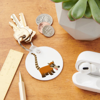 Porte-clés Carton souriant mignon Coatimundi