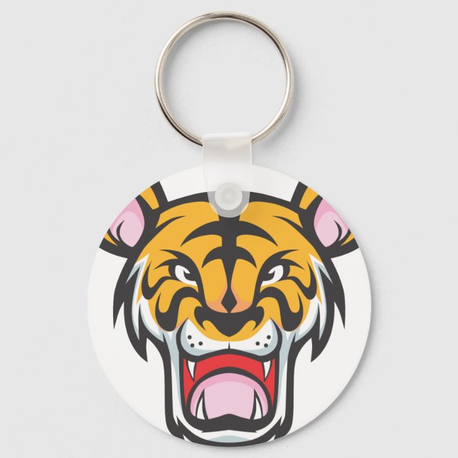 Porte-clés Carton Tigre En Colère Personnalisé (Recto)