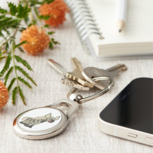 Porte-clés Cartoon affamé mignon Porte - clé en métal Hyena r