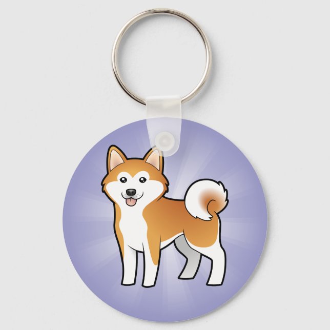 Porte-clés Cartoon Akita Inu / Shiba Inu (Recto)