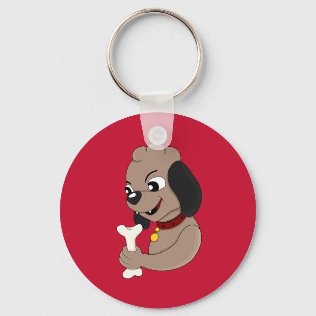 Porte-clés cartoon de chiot mignon (Recto)