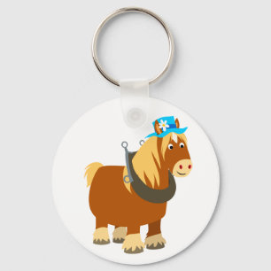 Porte-clés Cartoon doux Trait Breton Cheval Porte - clé