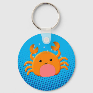 Porte-clés Cartoon mignon Crabe bleu océan
