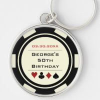 Casino Thème Black White Poker Chip Anniversaire