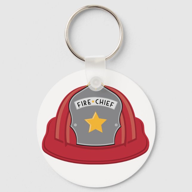Porte-clés Casque chef des pompiers (Recto)