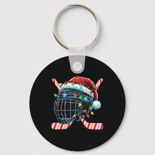 Porte-clés Casque de hockey sur glace de Noël Santa Xmas Homm