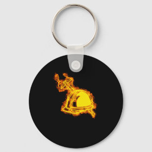 Porte-clés Casque de protection de Pickaxe Flames Ingénieur I