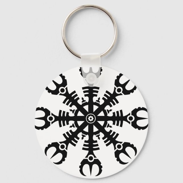 Porte-clés Casque d'émerveillement - Aegishjalmur No.2 (noir) (Recto)