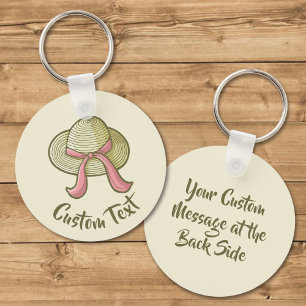 Porte-clés Casquette de paille jaune