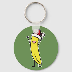 Porte-clés Casquette de Père Noël de banane célébrant et