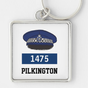 Porte-clés Casquette plate de police britannique - Ajouter un