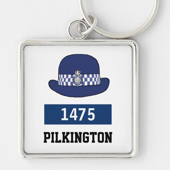 Porte-clés Casquette WPC de police britannique - Ajouter le n (Devant)