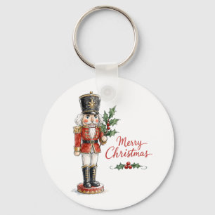 Porte-clés Casse-noisette de Noël à l'aquarelle