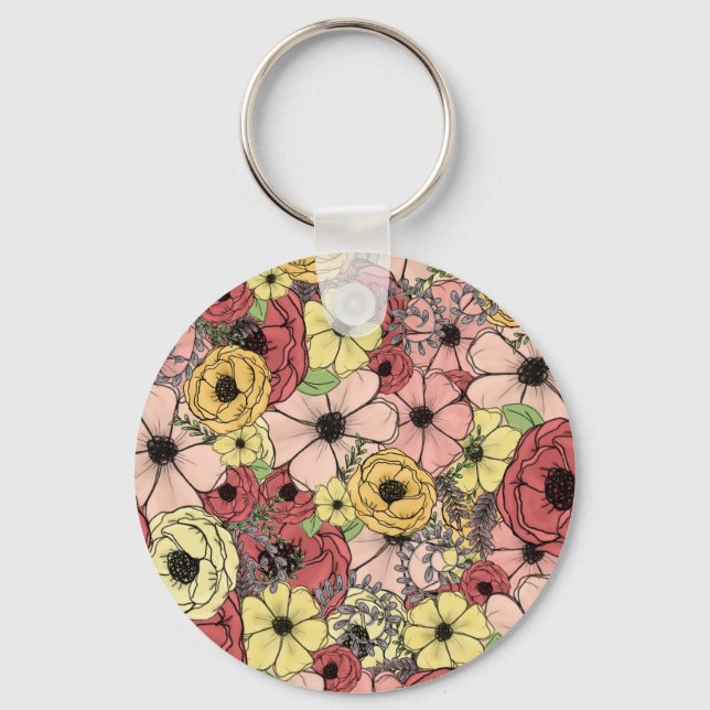 Porte-clés Casse-tête floral  (Recto)