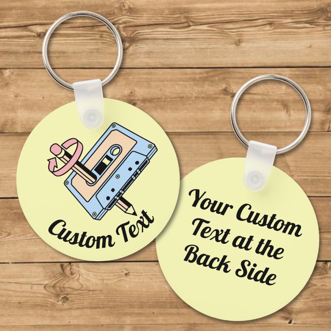Porte-clés Cassette audio avec crayon (Créateur téléchargé)