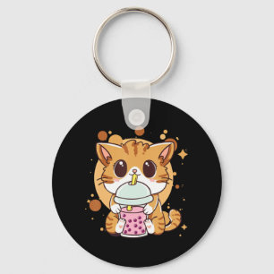 Porte-clés Cat Boba Tea Bubble Tea Kawaii Anime Japanese Neko
