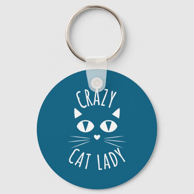 Porte-clés Cat Crazy Cat Lady Funny Cat Lover Mother's Day Bi (Recto)