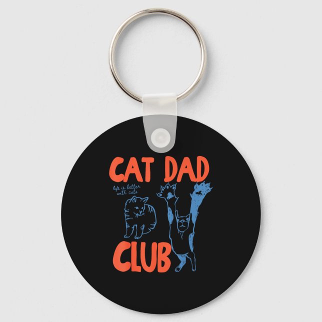 Porte-clés Cat Dad Club Funny Cat Lover Pet Parent Father's D (Recto)