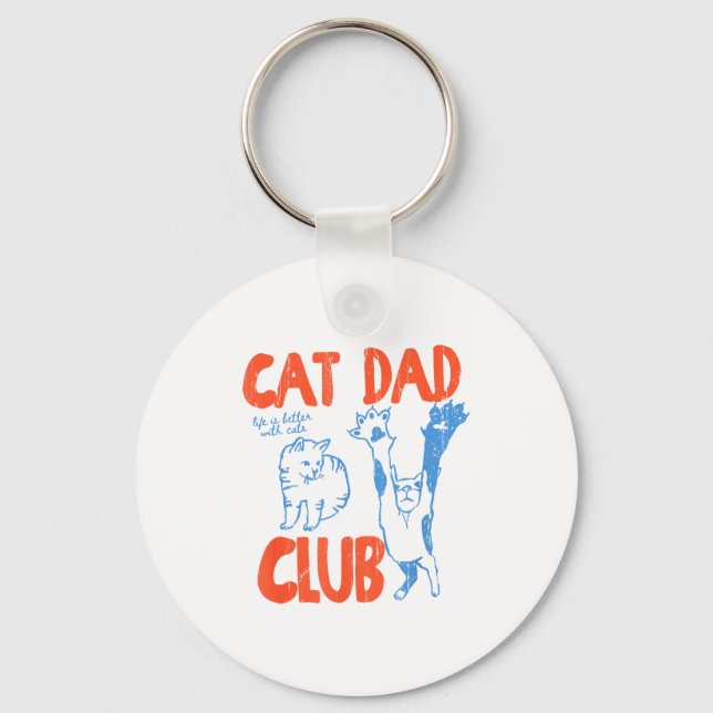 Porte-clés Cat Dad Club, Life Is Better With Cats, Cat Dad, F (Recto)