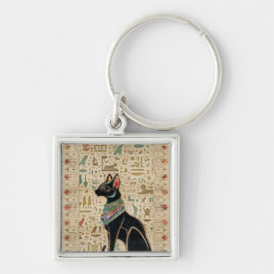 Porte-clés Cat égyptien - Bastet sur le papyrus