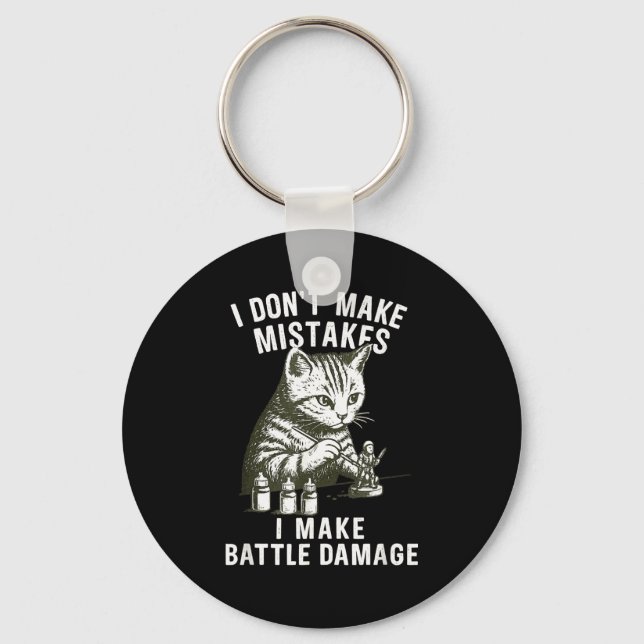 Porte-clés Cat Miniature Painter Battle Damage Funny Miniatur (Recto)