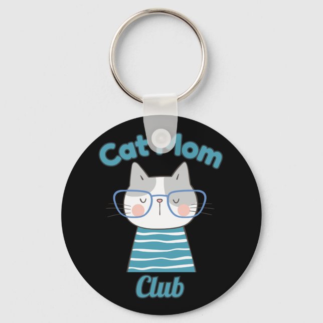 Porte-clés Cat Mom Club – Funny Feline Lover for Pet Parents (Recto)