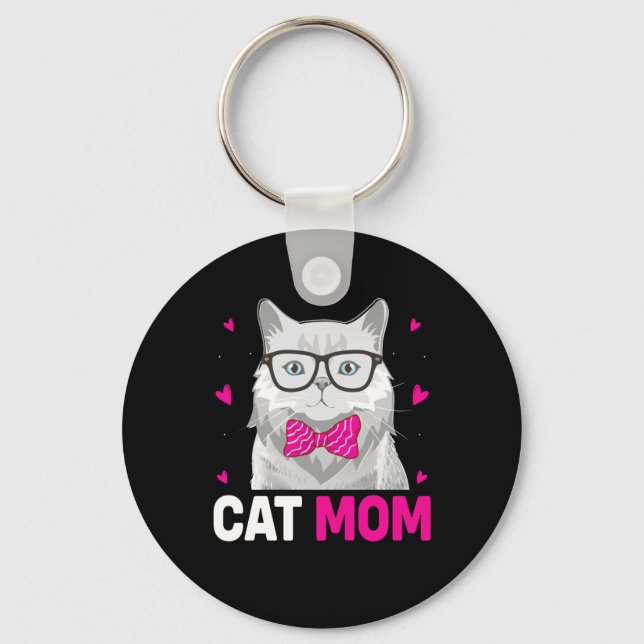Porte-clés Cat Mom Happy Mothers Day (Recto)
