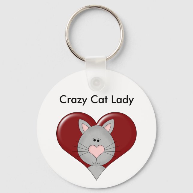 Porte-clés Cat personnalisable Valentine - Grey - Ajouter un  (Recto)