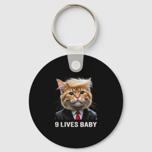 Porte-clés Cat Trump 9 Lives Baby Trump 2024 Victoire remport