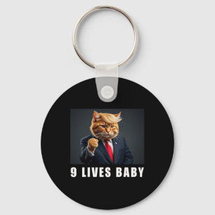 Porte-clés Cat Trump 9 Lives Baby Trump 2024 Victoire remport