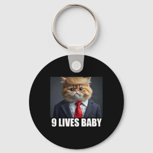 Porte-clés Cat Trump 9 Vit Ba2 Drôle Mème Trump