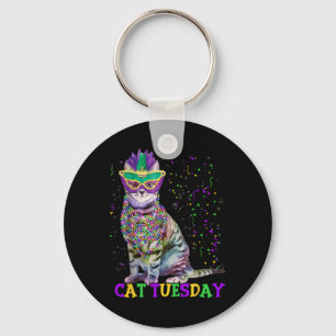 Porte-clés Cat Tuesday Funny Mardi Gras 2025 New Orleans Mens