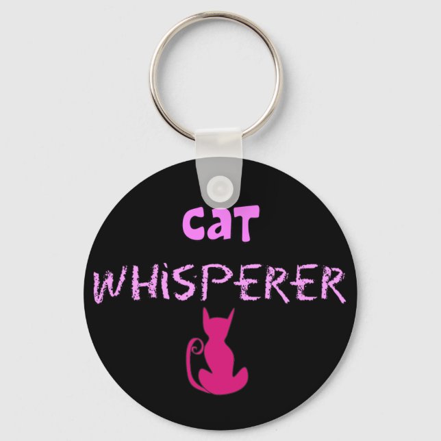 Porte-clés "Cat Whisperer" Cadeaux Amoureux de les chats (Recto)